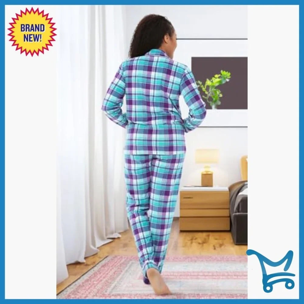 Soft Fleece Pajama Set Long Sleeve Top Pants 2X Plush Lounge Winter